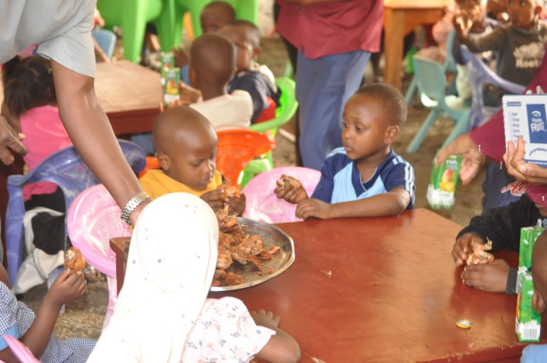 Children having meals